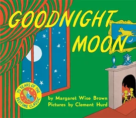 Cover of the children's book "Goodnight Moon" by Margaret Wise Brown, illustrated by Clement Hurd.